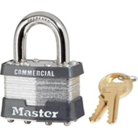 Master Lock Keyed Padlock, 3/4 in,Rectangle,Silver 1KA-2081