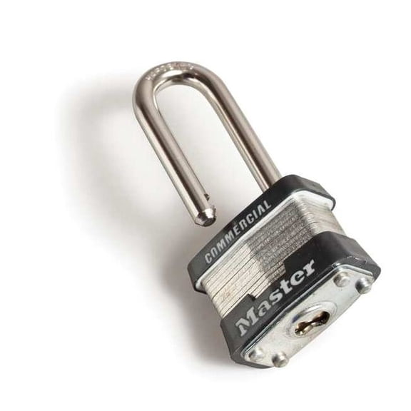 Master Lock 1KALJ 2729 Keyed Padlock, 1-3/4 in W x 1-5/16 in H Body, 2-1/2 in H Shackle, Steel