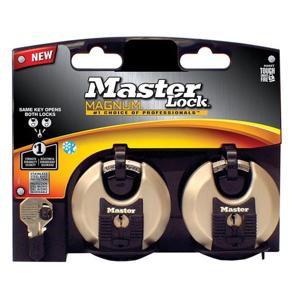 Master Lock 2.75 in. Keyed Alike Ball Bearing Locking Steel Shrouded Shackle Padlock - Pack of 2