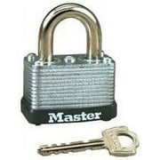 Master Lock Laminated Steel Warded Padlock - Keyed Different - 1-1/2 In, Silver
