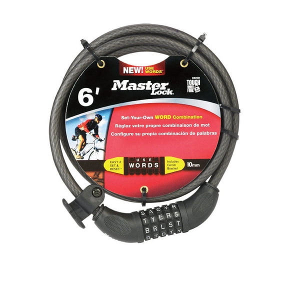 Master Lock 3/8" W x 6 ft. L Steel 5-Dial Combination Locking Cable 1 pk