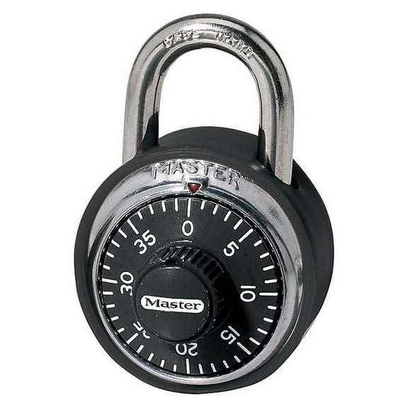 No. 1500 Combination Padlock, 9/32 in Diameter, 3/4 in L x 13/16 in W, Silver/Black Pack of 12