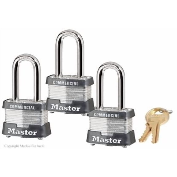 Master Lock - (3) Keyed Alike Locks w/ 6 Keys, 3KALF-3
