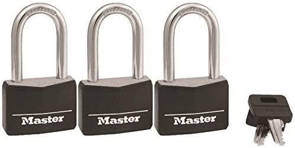 Master Lock Combination Stainless Steel Padlock w/Key Cylinder 1 7/8 in.  Wide, Black/Silver