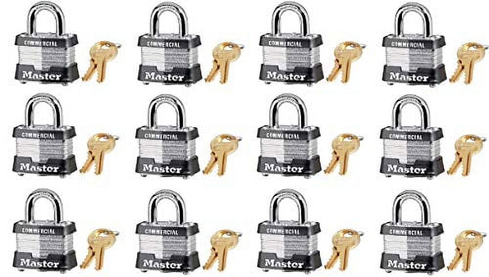 Master Lock 3KA 3210 Padlock, Keyed Alike Key, Steel Shackle