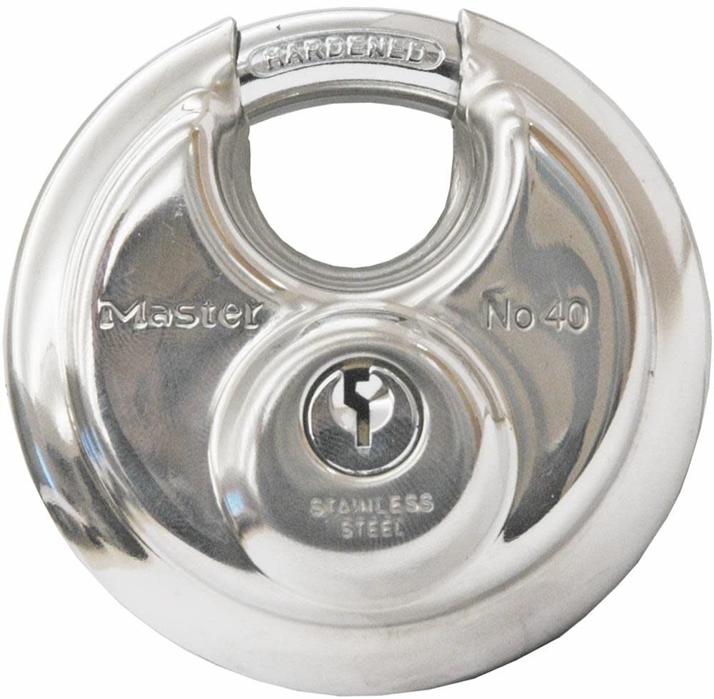 Master Lock 40KADPF 12 Pack 2-3/4in. Wide Stainless Steel Discus Padlock with Shrouded Shackle