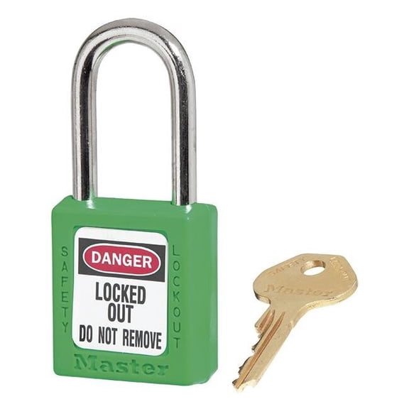Master Lock 410 Zenex Thermoplastic Safety Padlock, Green, 1/Each