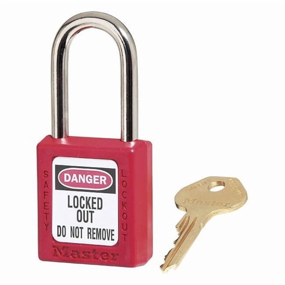 Master Lock 410 Zenex Thermoplastic Safety Padlock, Red, 1/Each