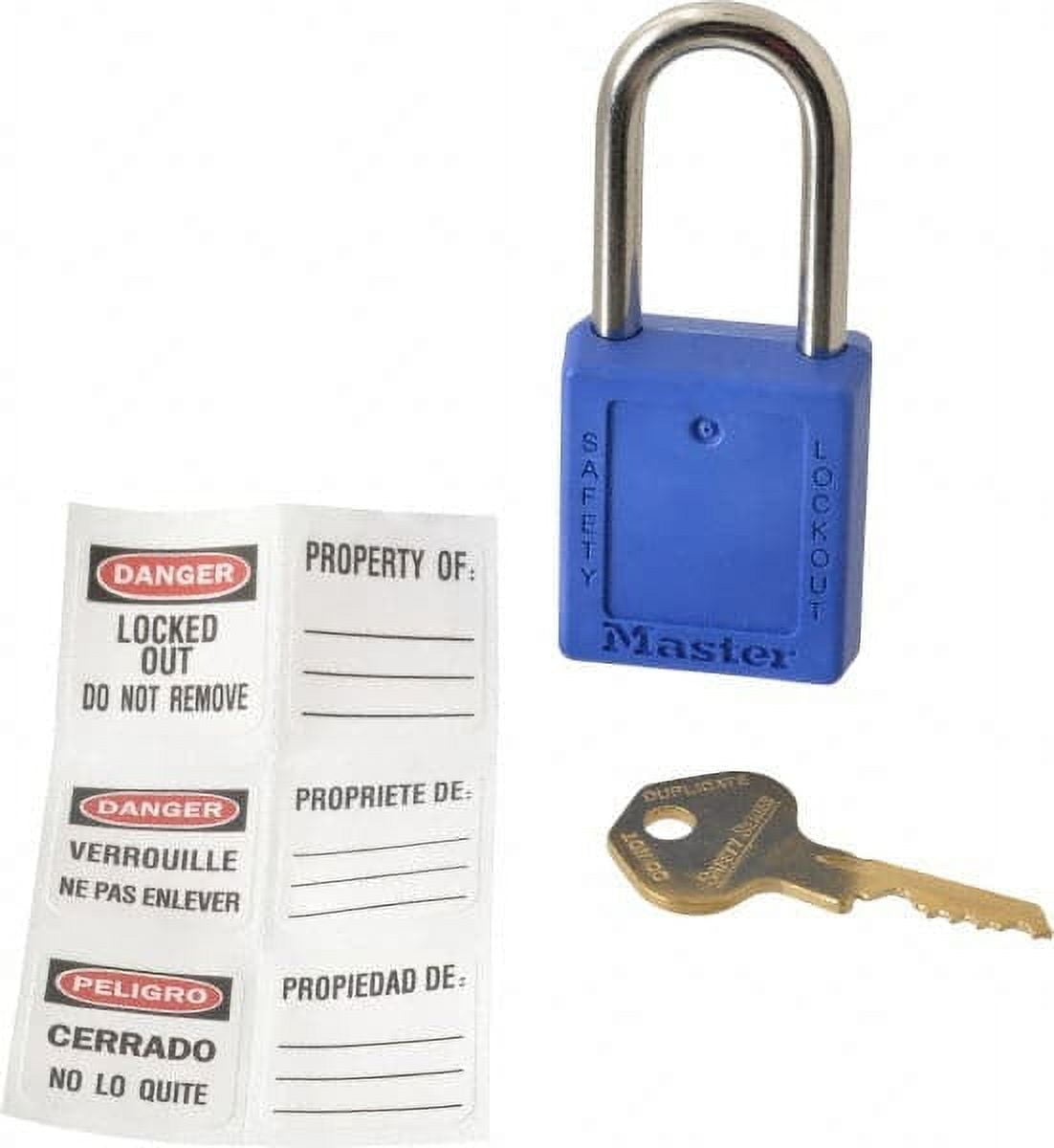 Master Lock 410BLU Nonconductive LOTO Lockout Tagout Padlock, Keyed