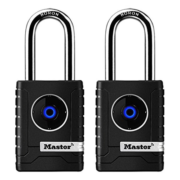Master Lock 4401DLH Bluetooth Outdoor Padlock with Easy Backup Keypad Entry, 2-Pack