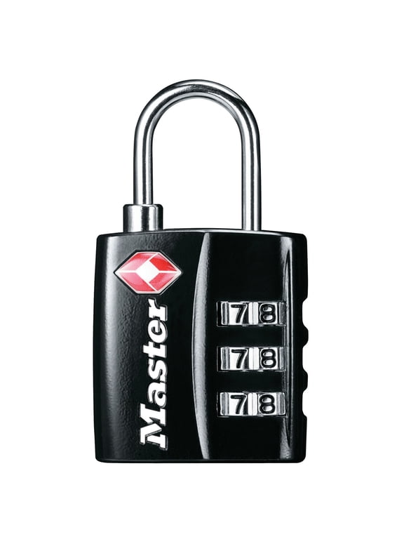 TSA Approved 3 Dial Resettable Combination Luggage Lock, Black