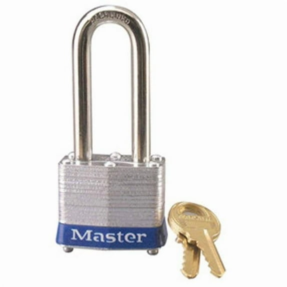 Master Lock 470-3LHBLU 4 Pin Tumbler Padlock Keyed Different Blue Bumper