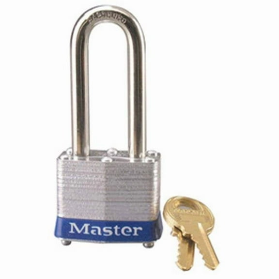 Master Lock 470-3LHBLU 4 Pin Tumbler Padlock Keyed Different Blue Bumper