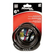 Master Lock 5/16" W x 6 ft. L Vinyl Covered Steel 4-Dial Combination Locking Cable 1 pk