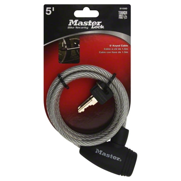 BIKE CABLE LOCK KEYED 5' (Pack of 1)