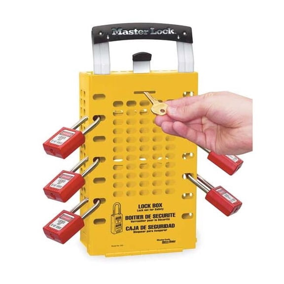 Master Lock Group Lockout Box,14 Locks Max,Yellow 503YLW