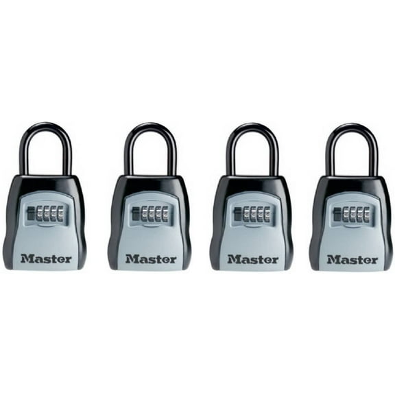 Master Lock 5400D ouroFa, 4 Pack Select Access Key Storage Box with Set-Your-Own Combination Lock, 13/32-Diameter Shackle