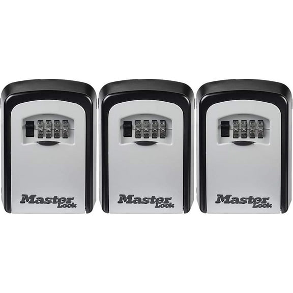 Master Lock 5401D Set Your Own Combination Wall Mount Lock Box, 5 Key Capacity, Black, 3 Pack