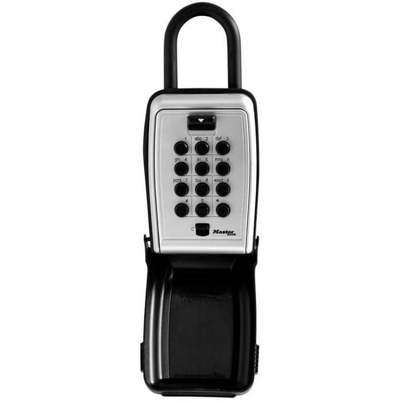 Master Lock 5422D Set Your Own Combination Portable Push Button Lock Box, 5 Key Capacity, Black 4 Pack