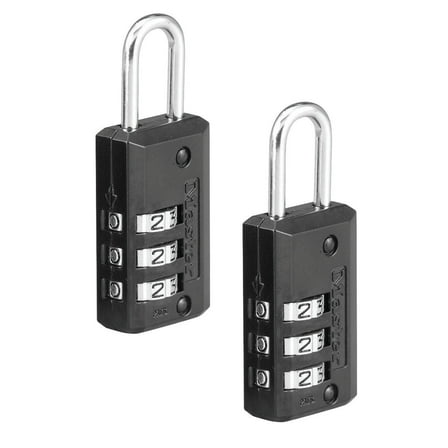Master Lock 3 Dial Resettable Combination Padlocks, Solid Metal Body, 2 pack