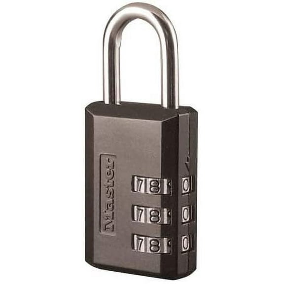 Master Lock Combination Padlock 647D - Durable, Black - Pack of 48, 1-3/16 In