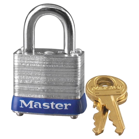 Master Lock Laminated Steel Padlock 7 - Durable, Key Lock - 1-1/8 Inch, Multicolor