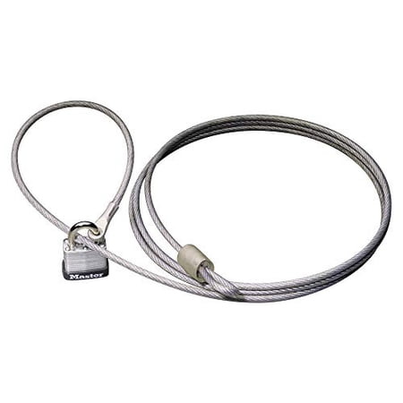 Master Lock 715DAT Braided Steel Car Cover Cable with Laminated Steel Padlock, 7 ft cable and 1-1/8 in. Wide Lock