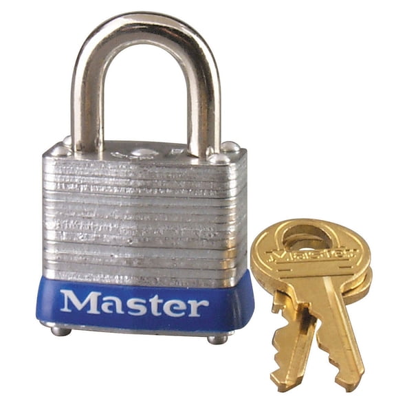 Master Lock Keyed Padlock, 1/2 in,Rectangle,Silver 7KA-P844