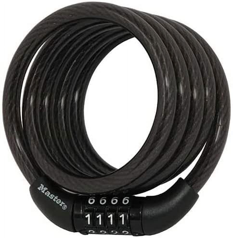 Hyper Tough, Vinyl Covered Flexible Open Loop Cable Lock, 1/4 in x 6 ft