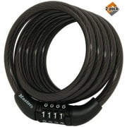 Master Lock 8143D Self Coiling Cable Lock, 4-Feet x 5/16-inch, Black, 2 Pack