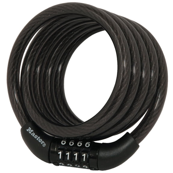 Master Lock 8152D Combination Cable Bike Lock, 5 ft. Long, Black