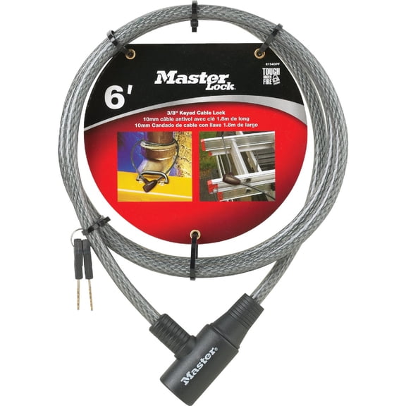 Master Lock Padlock & Cable 8154DPF - Key Lock - 6'