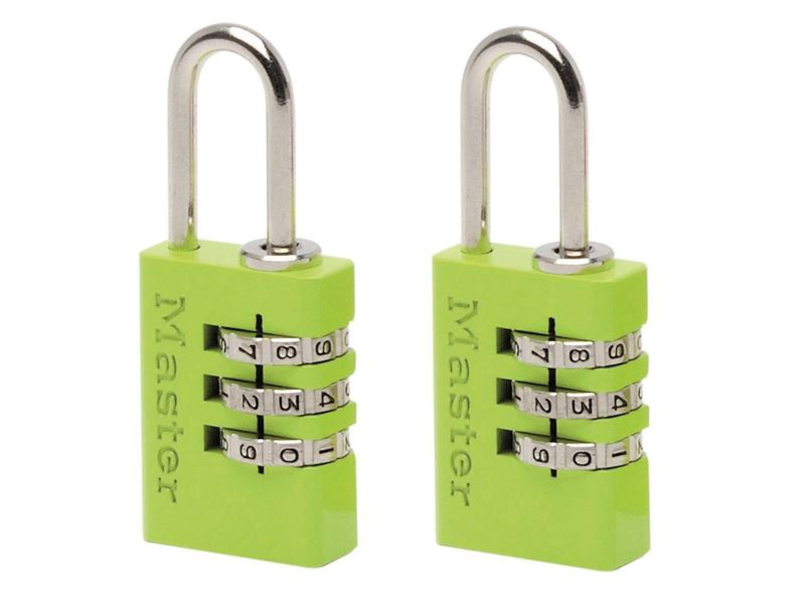 Master Lock - Aluminium 3-Digit Combination 20mm Padlock Colour x 2 ...