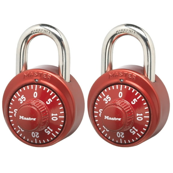 Master Lock Aluminum 48 mm Combination Lock, 19 mm Shackle, 2 Pack Padlock