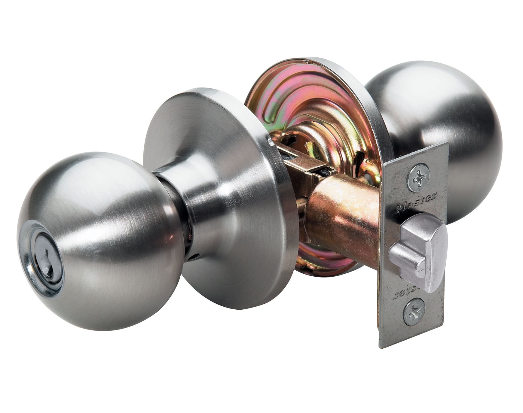 Master Lock BAO0115 Door Lock, Ball Style Doorknob, Satin Nickel