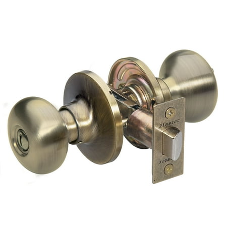 Master Lock BCO0305 Antique Brass Biscuit Privacy Entry Door Knob