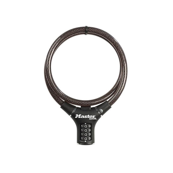 Master Lock Black Steel Rigid Combination Cable 0.9m X 12mm