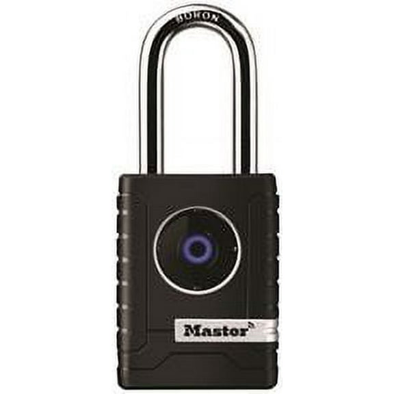 Master Lock Bluetooth Padlock, 2-7/32in (56mm) Width, Long Shackle, Injection Molded Body