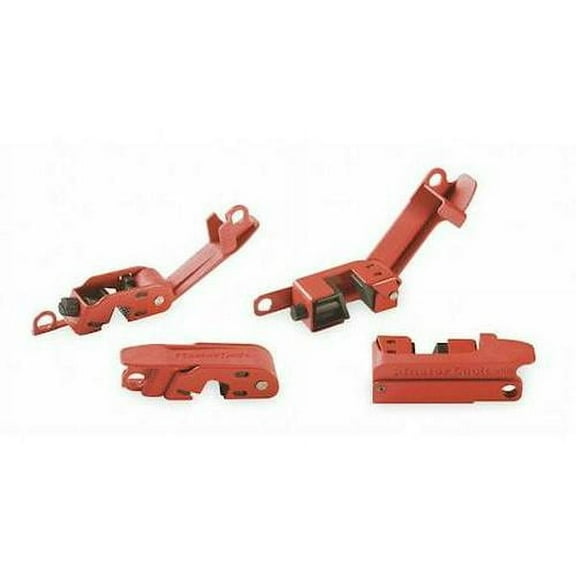 Master Lock Circuit Breaker Lockout Combo Pack, Clamp-On, For 120/277V AC Volt, Steel, Red