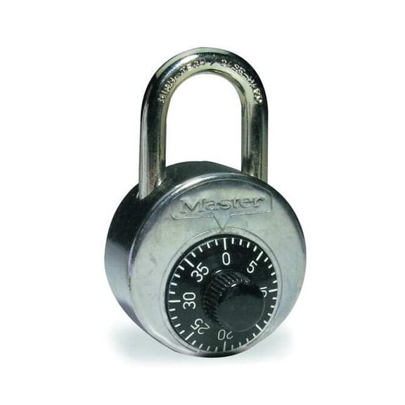 Master Lock Combination Padlock, Center, Black/Silver 2010