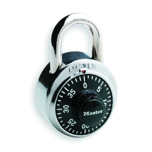 Master Lock Combination Padlock, Front, Black/Silver 1525EZRC