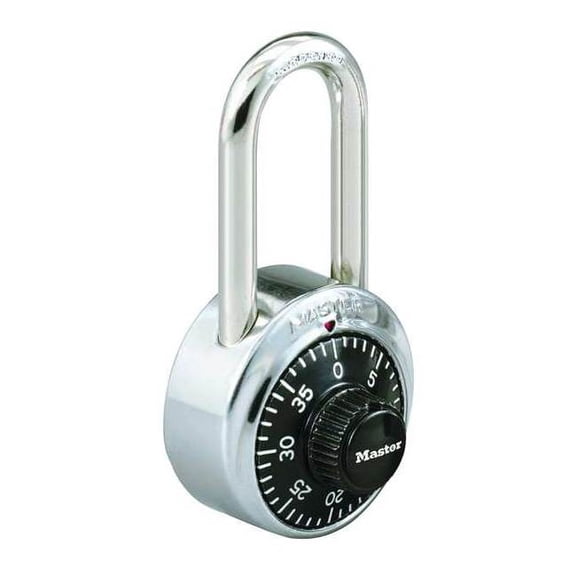 Master Lock Combination Padlock, Front, Black/Silver 1525LF