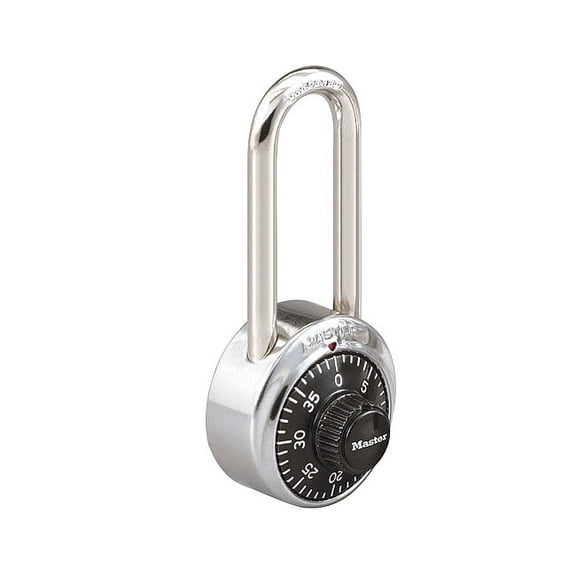 Master Lock Combination Padlock, Front, Black/Silver 1525LH