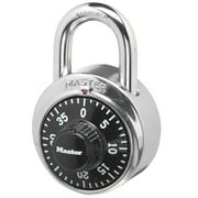 Master Lock Combination Stainless Steel Padlock w/Key Cylinder 1 7/8 in. Wide, Black/Silver