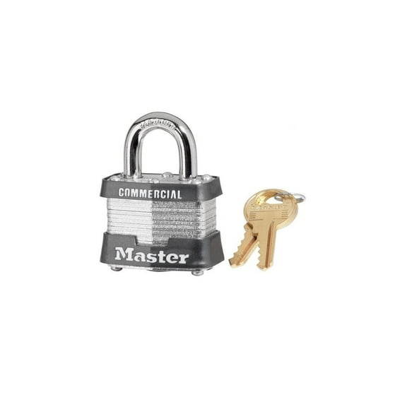Master Lock 3KA 3217 #3 1-9/16 in. Laminated Steel Padlock, Keyed Alike with Keyway 3217 Silver