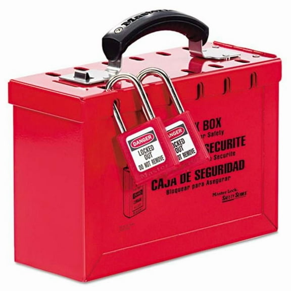 Master Lock Company 498A Latch Tight Portable Lock Box, Red