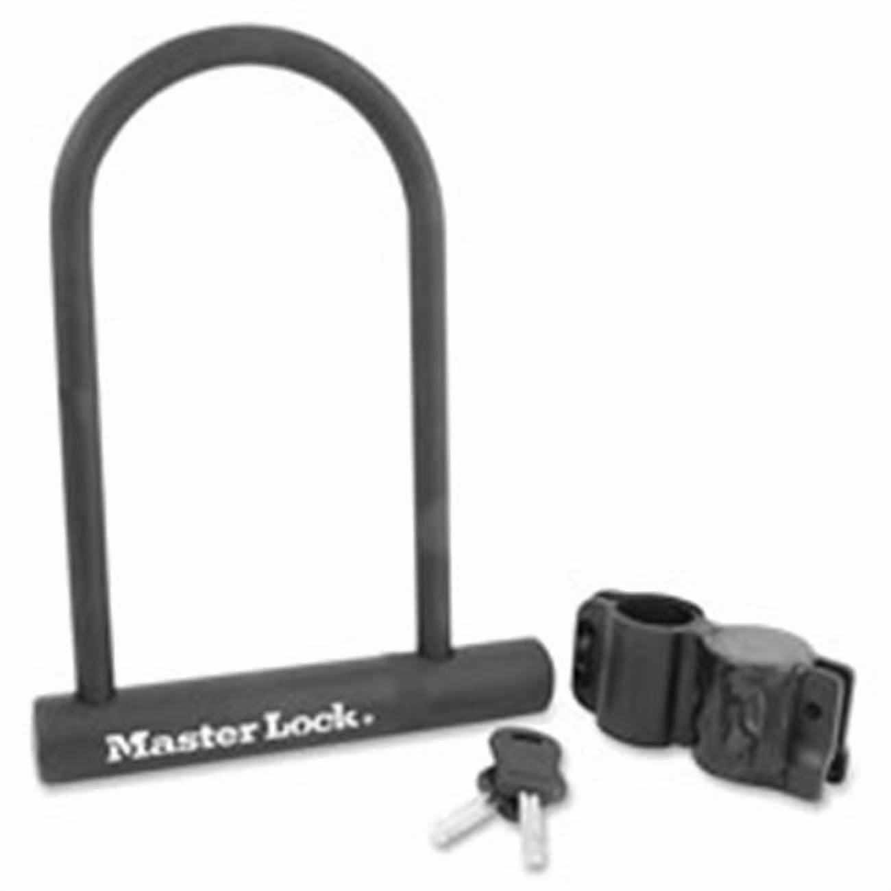 Master Lock Company  Bracket U-Lock with Carrier, .5 in. x 8 in. 4 in., Black