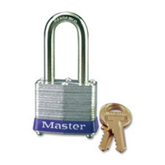 Master Lock Company MLK3DLF Long Shackle Padlock- w- 1-. 50inch Shackle- Rust-Proof