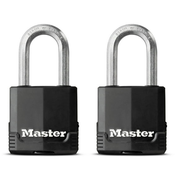 Master Lock Covered Laminated Steel 48 mm Padlock with Key, 38 mm (1-1/2 in) Shackle, 2 Pack