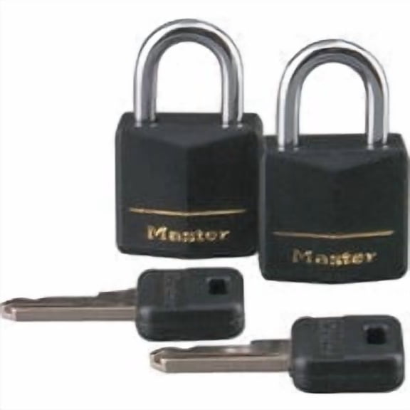 Master Lock Covered Solid Body Keyed Padlock - Pack of 2 Stock-Up Pack